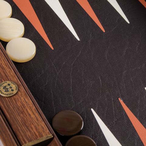 CROCODILE TOTE in ANTIQUE BROWN LEATHER Backgammon