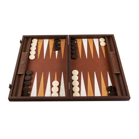 KNITTED LEATHER IN BROWN COLOUR Backgammon