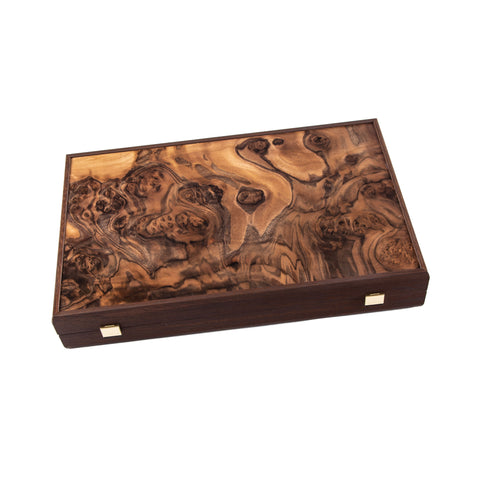 NATURAL BURL with PEARL ELEMENTS Backgammon