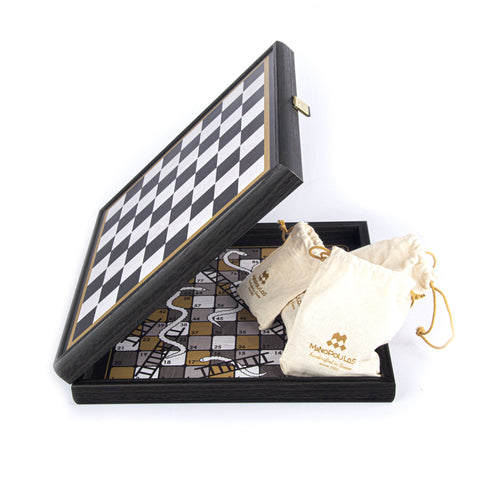 MODERN STYLE - 4 in 1 Combo Game - Chess/Backgammon/Ludo/Snakes