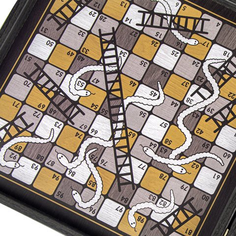 MODERN STYLE - 4 in 1 Combo Game - Chess/Backgammon/Ludo/Snakes