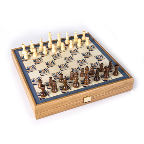NAVY BLUE COLOUR - 4 in 1 Combo Game - Chess/Backgammon/Ludo/Snakes
