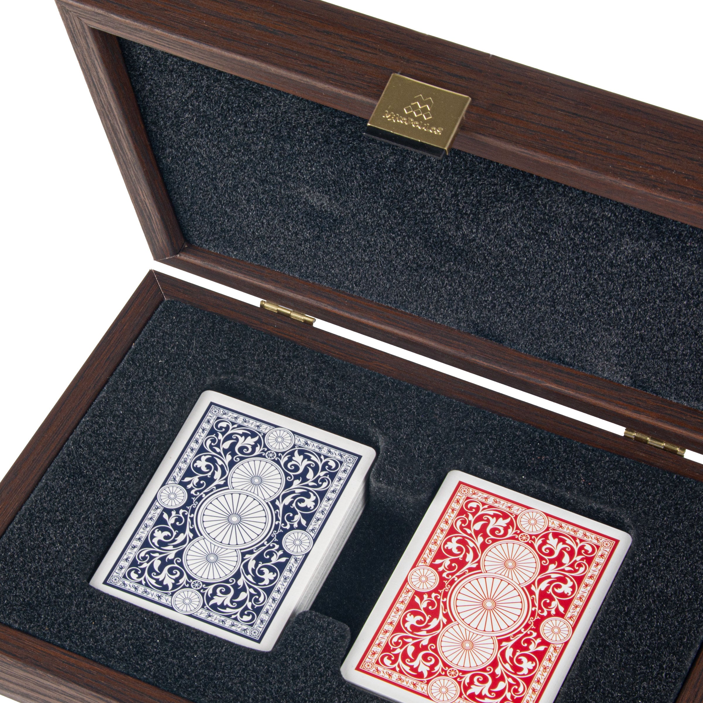 Luxury Plastic-Coated Playing Cards in California Walnut Burl