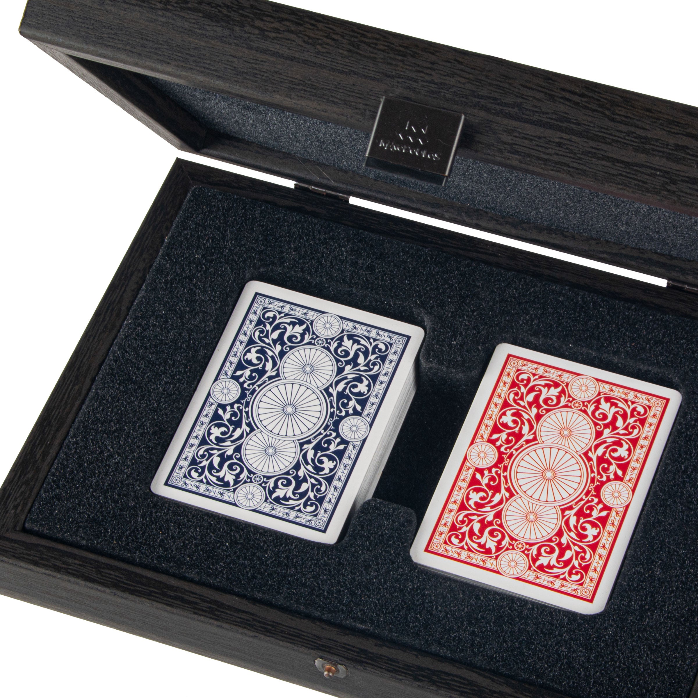 Luxury Plastic-Coated Playing Cards | Black Wooden Case Set