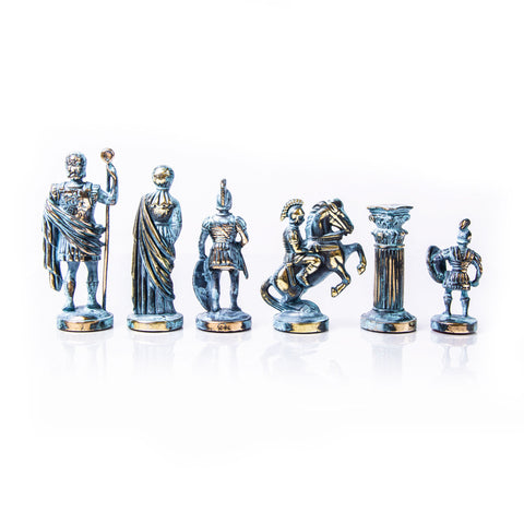 GREEK ROMAN PERIOD Chessmen (Large) - Blue/Brown