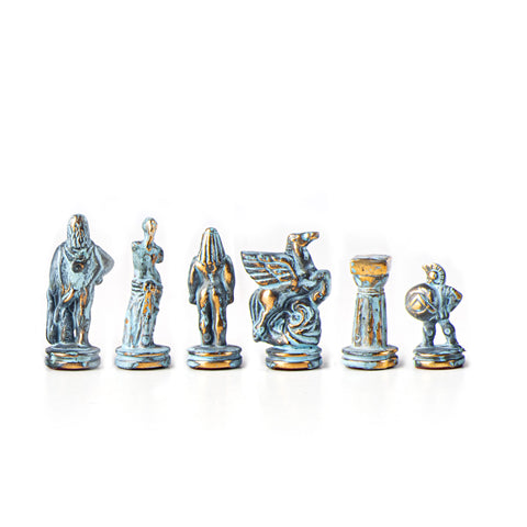 SPARTAN WARRIOR Chessmen  (Small) - Blue/Brown