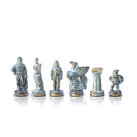 SPARTAN WARRIOR Chessmen  (Small) - Blue/Brown