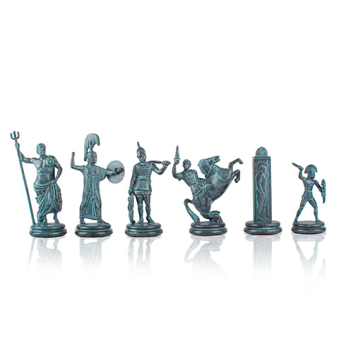 GREEK MYTHOLOGY Chessmen (Extra Large) - Blue/Brown