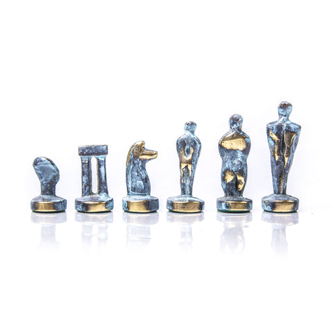 CYCLADIC ART Chessmen (Small) - Blue/Brown