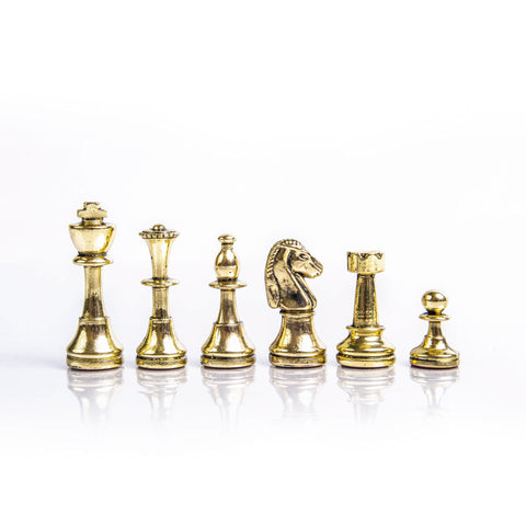 CLASSIC METAL STAUNTON Chessmen  (Small) - Gold/Silver
