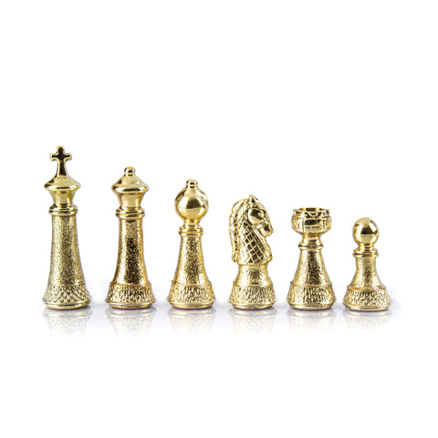 CLASSIC METAL STAUNTON Chessmen  (Large) - Gold/Silver
