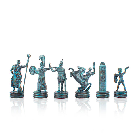 GREEK MYTHOLOGY Chessmen (Medium) - Blue/Brown