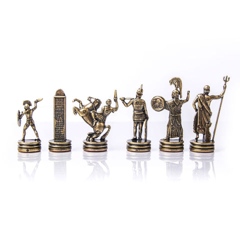 GREEK MYTHOLOGY Chessmen (Medium) - Gold/Brown