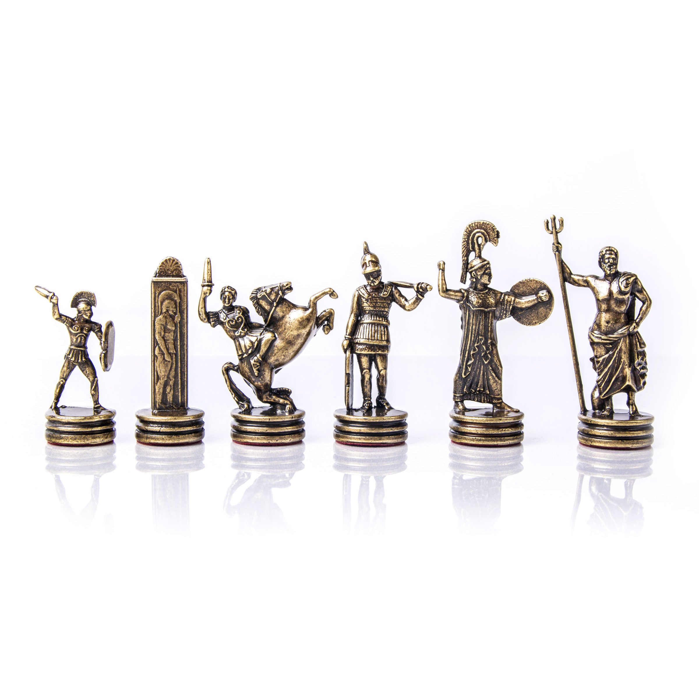 Handcrafted Greek Mythology Chess Set – Blue & Brown Bronze