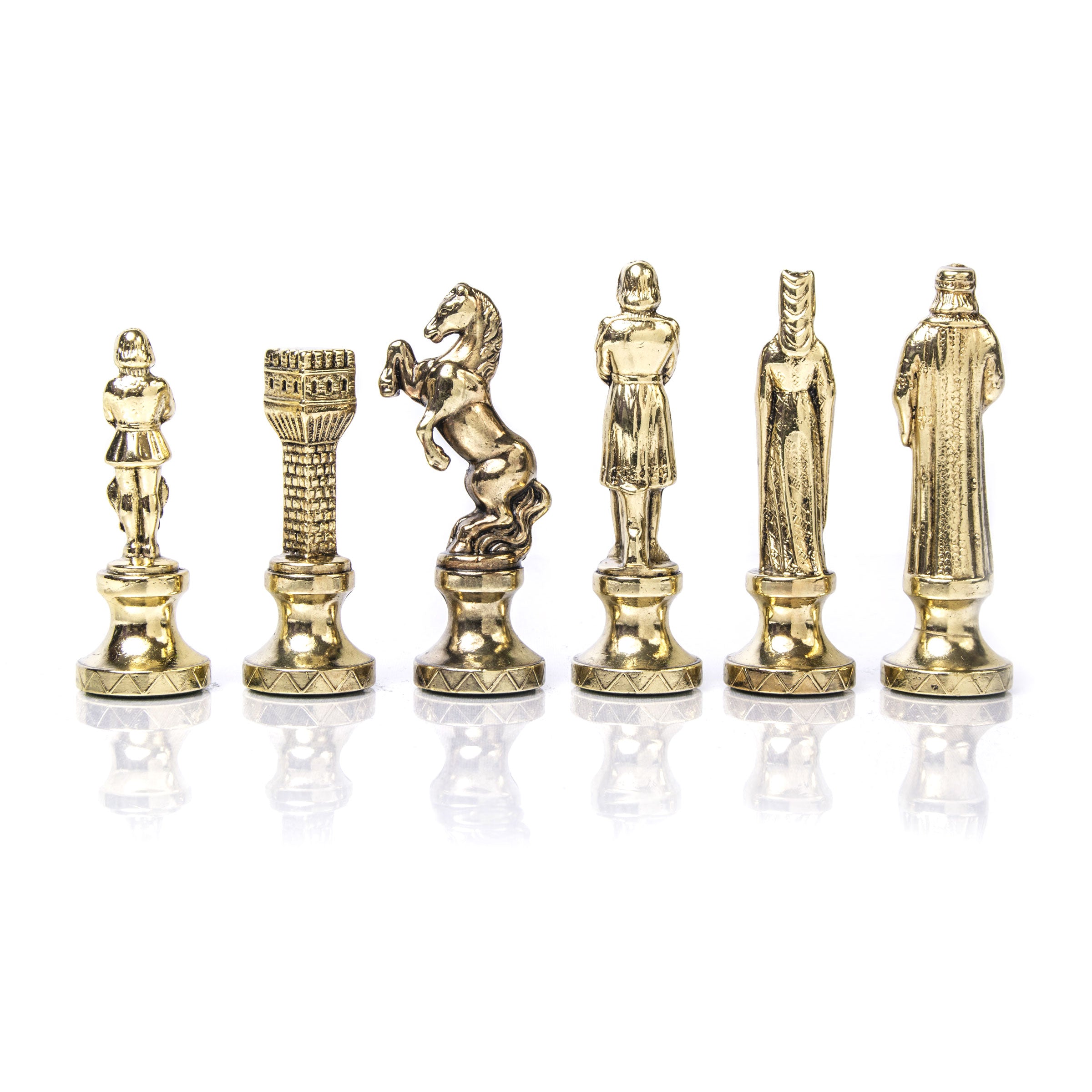 Handcrafted Renaissance Chess Set - Gold & Silver (Medium