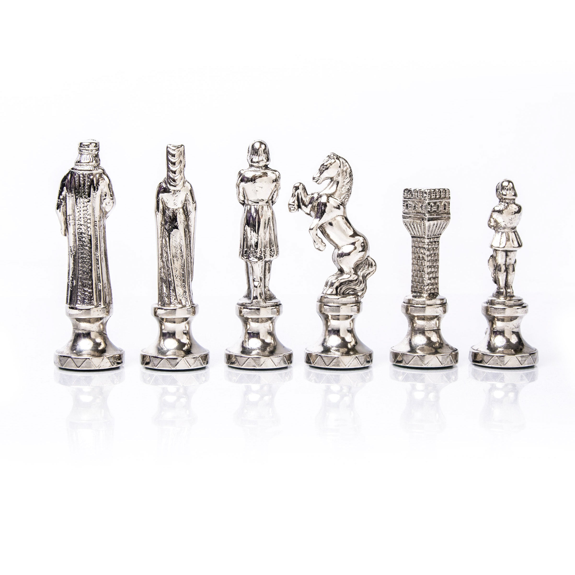 Handcrafted Renaissance Chess Set - Gold & Silver (Medium