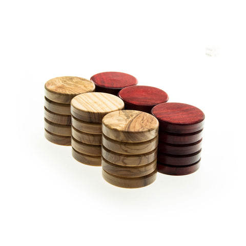 OLIVE WOOD CHECKERS in red color
