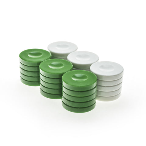 PLASTIC CHECKERS in green color