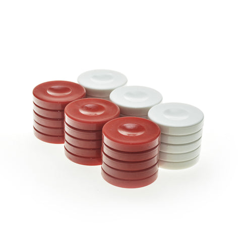 PLASTIC CHECKERS in red color