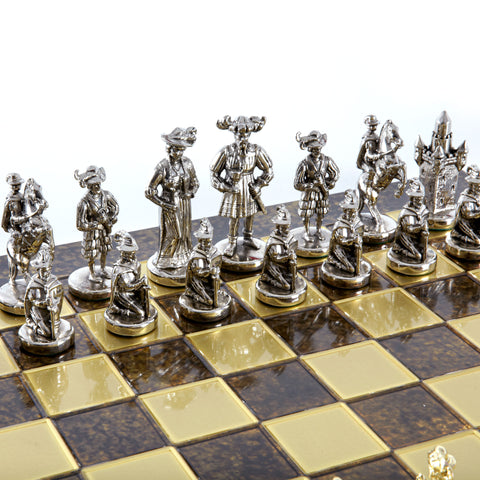 Medieval Venetian Period Gold and Silver Themed Chess Set