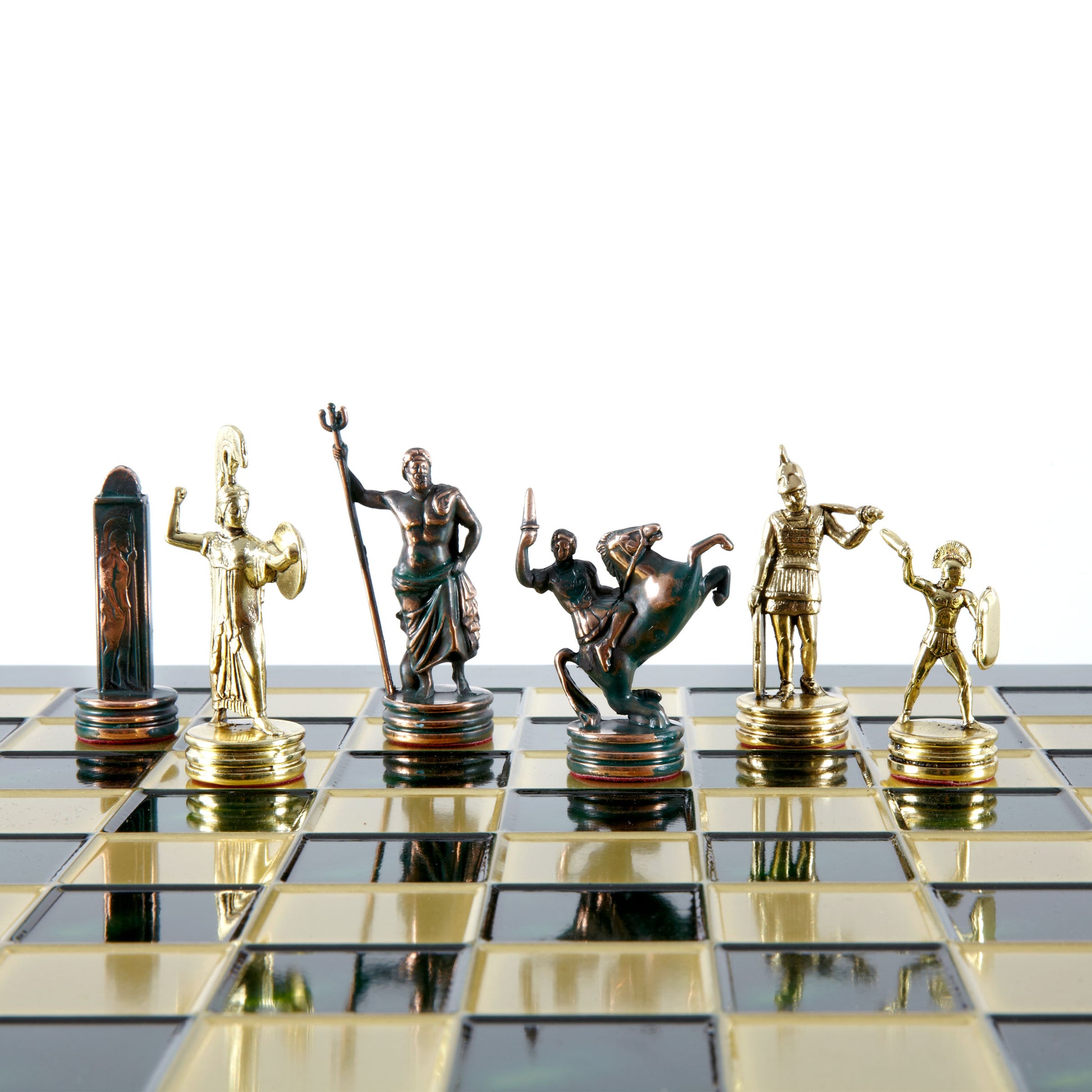 Schaakspel Egypte goud vs. zwart - schaakset glazen bord schaakfiguren figuren antieke geschiedenis farao's Schaakspel Egypte goud vs. zwart - schaakset glazen bord schaakfiguren figuren antieke geschiedenis farao's