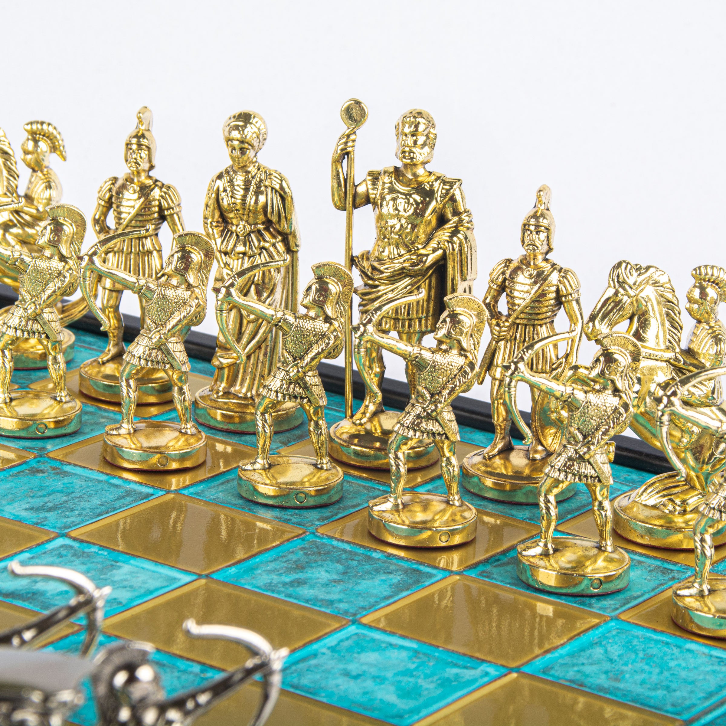 Large Handcrafted Archers Chess Set – Gold & Silver Chessmen