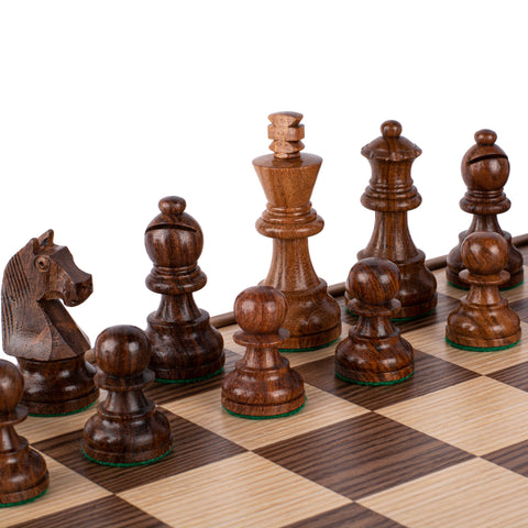 WALNUT Chess set 43x43cm (Medium) with Staunton Chessmen 8.5cm King