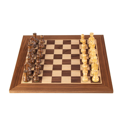 WALNUT Chess set 40x40cm (Medium) with Staunton Chessmen 7,7cm King