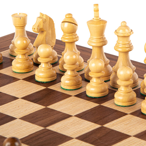 WALNUT Chess set 50x50cm (Large) with Staunton Chessmen 8.5cm King
