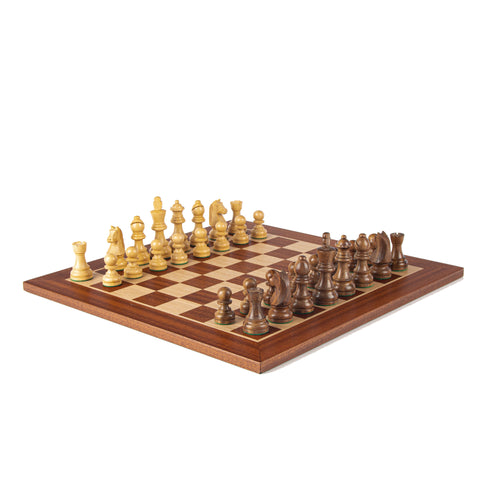 MAHOGANY Chess set 40x40cm (Medium) with Staunton Chessmen 7,7cm King