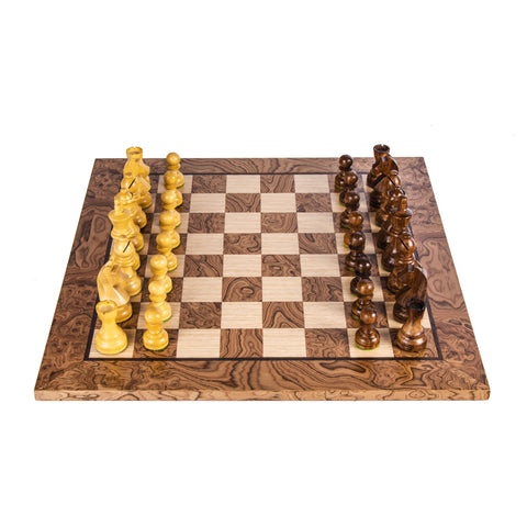 WALNUT BURL Chess set 50x50cm (Large) with Staunton Chessmen 8.5cm King