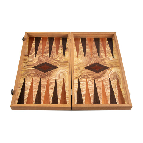 OLIVE BURL (olive wood checkers) Backgammon