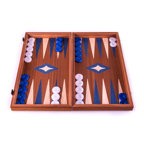 MAHOGANY Backgammon in blue color