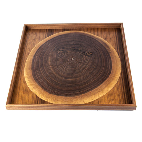 WOODEN TRAY with natural Walnut trunk