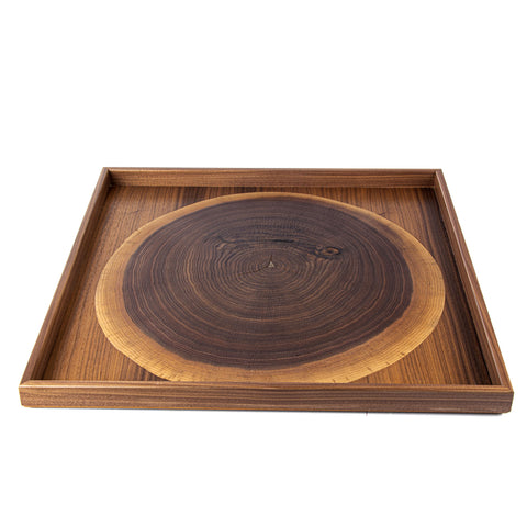 WOODEN TRAY with natural Walnut trunk