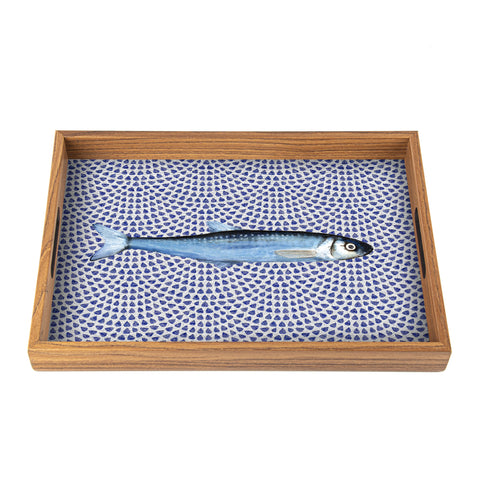 WOODEN TRAY with printed design - FISH