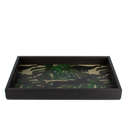 WOODEN TRAY with printed design - PANTHER