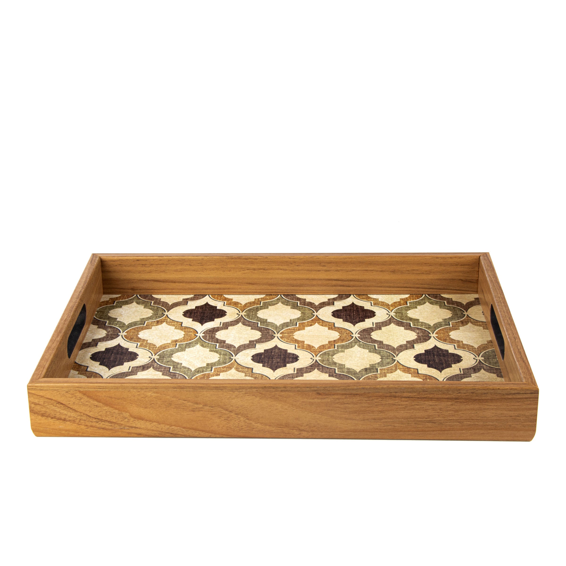 Luxury Handcrafted Moroccan Wooden Tray - Decorative Design