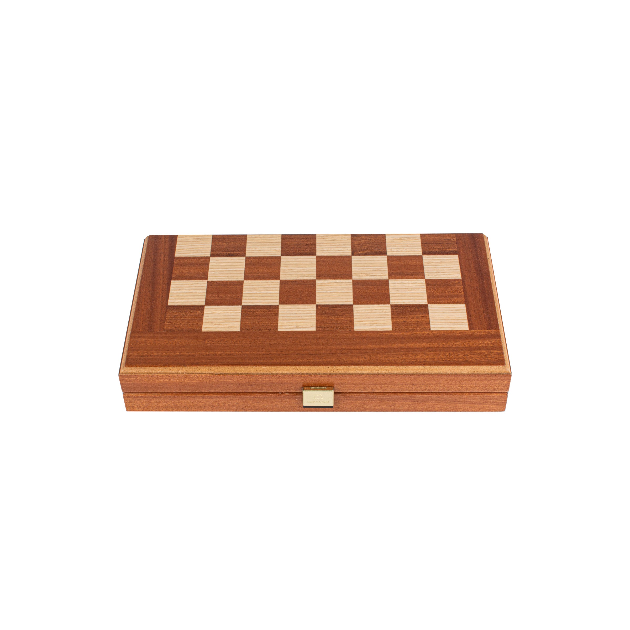 Manopoulos Backgammon 15″ – Acajou – Bleu Et Blanc – Fait Main Grèce – Cadeau Unique