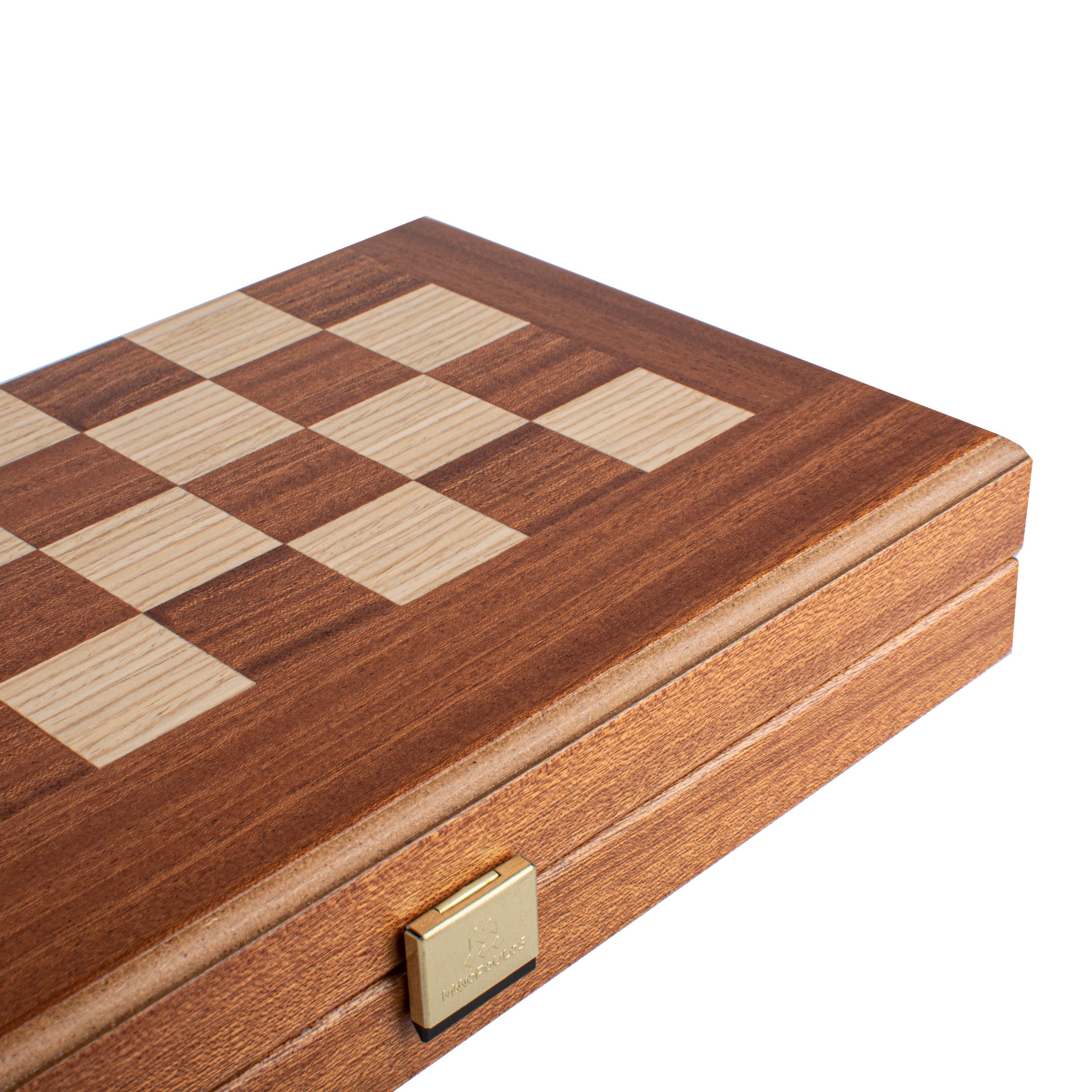 Handcrafted Mahogany 3-in-1 Chess, Backgammon, and Checkers Set ...