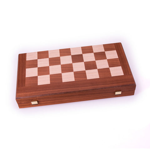 MAHOGANY Chess & Backgammon Board in blue color