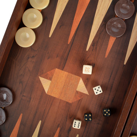 GEOMETRICAL WOOD MOTIF Backgammon