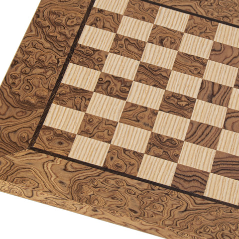WALNUT BURL & OAK INLAID handcrafted chessboard 34x34cm (Small)