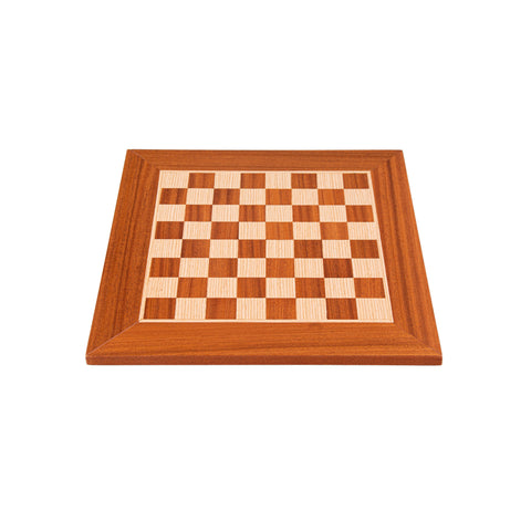 MAHOGANY WOOD & OAK INLAID handcrafted chessboard 34x34cm (Small)