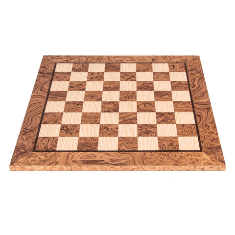 WANLUT BURL & OAK INLAID handcrafted chessboard 50x50cm (Large)
