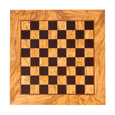 OLIVE WOOD & WENGE INLAID handcrafted chessboard 50x50cm (Large)