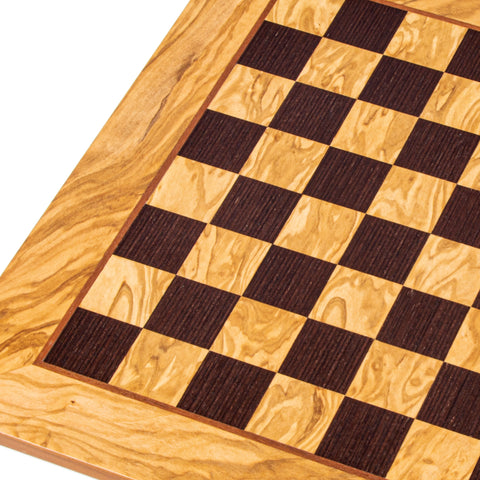 OLIVE WOOD & WENGE INLAID handcrafted chessboard 50x50cm (Large)