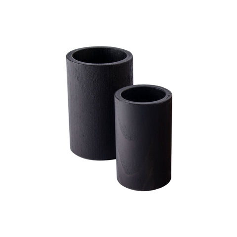 WOODEN DICE CUPS in black color - set of 2