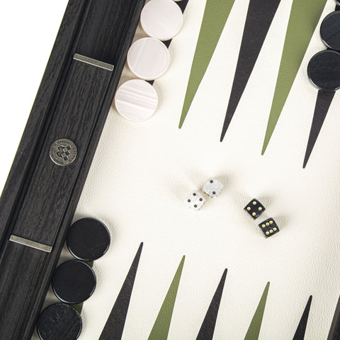CROCODILE TOTE IN OLIVE GREEN LEATHER Backgammon