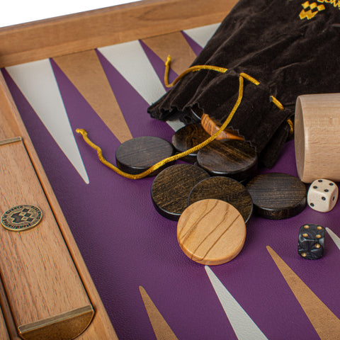 CROCODILE TOTE IN WINE PURPLE COLOR LEATHER Backgammon